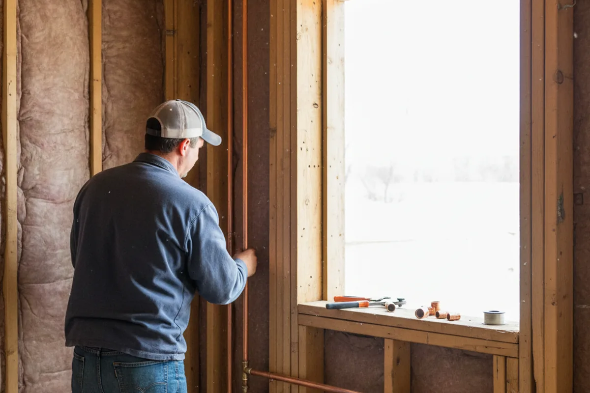 Licensed plumber running new copper supply lines in a Wadesboro home