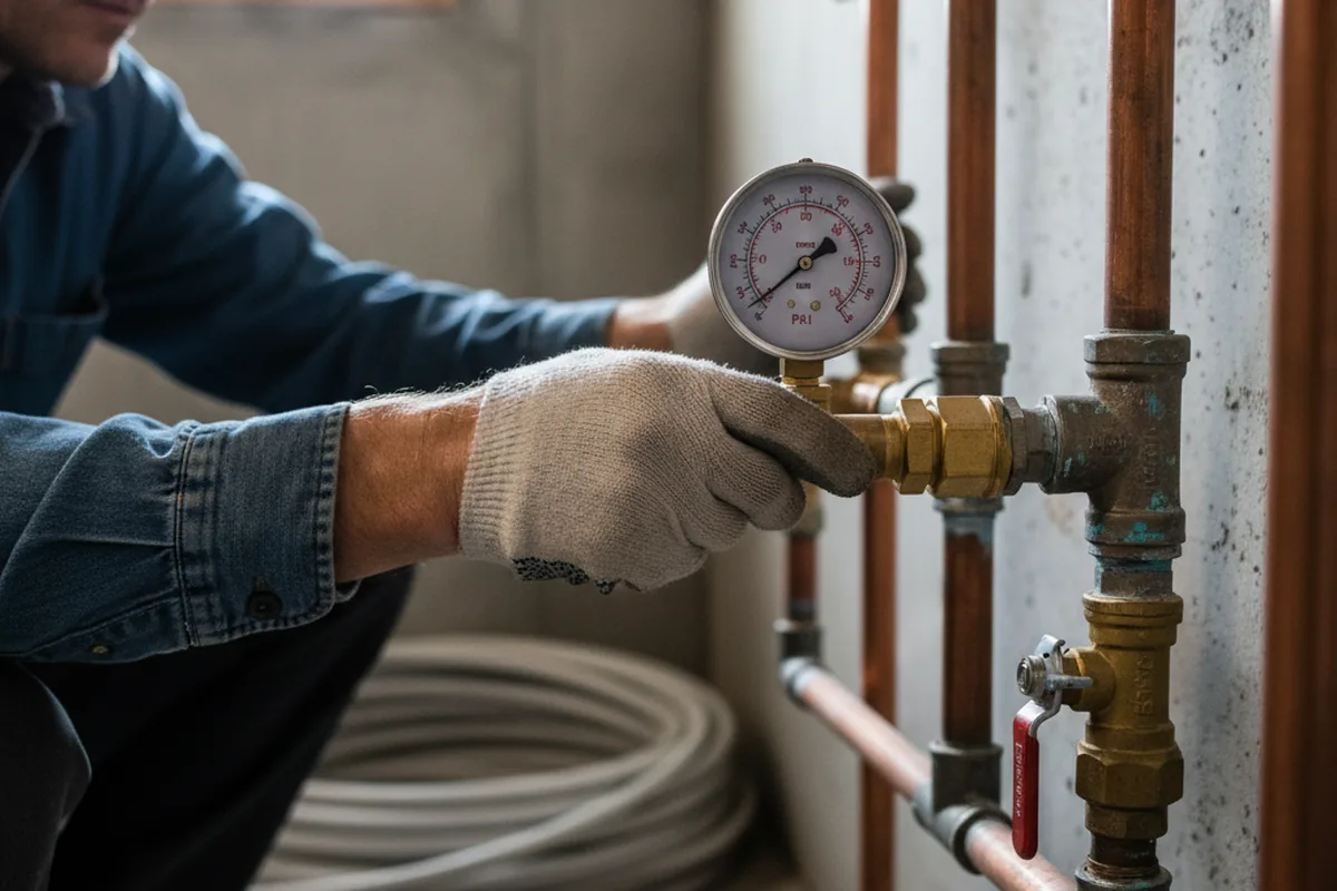 Pressure testing a repaired line during Water Line Repair in Wadesboro